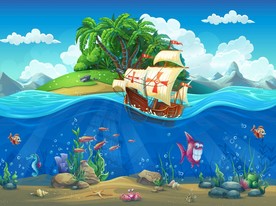 卡通海底世界插画插图