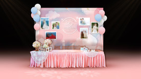 粉蓝色婚礼签到区