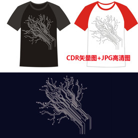 电子专业电路版班服图案矢量高清