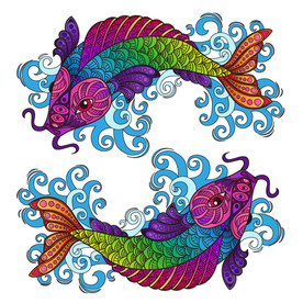 双鱼吉祥移门图案