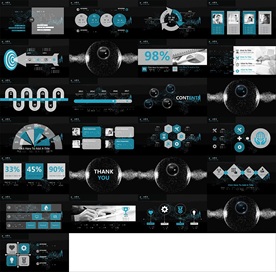 2019通用炫酷黑色科技PPT