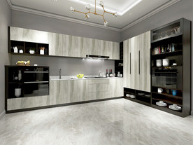 极简 轻奢厨房 整体厨房效果图