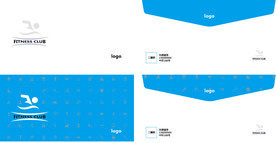 简约质感健身品牌信封蓝白款套装