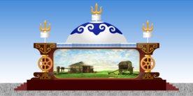 蒙古风格舞台设计图PSD素材