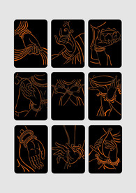 佛手 白描 矢量