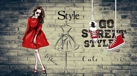 时尚女装店工装背景墙