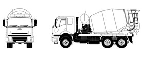 混凝土搅拌汽车矢量图形图标徽标