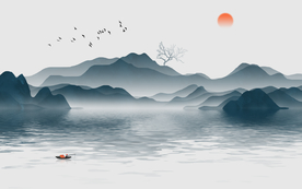 山水壁画 抽象山水画 意境山水