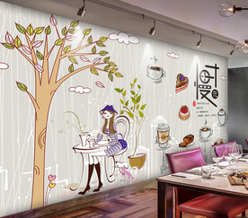 慢时光下午茶小清新餐厅工装背景