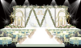 白绿色婚礼 森系婚礼背景