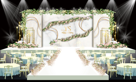 白绿色婚礼 大理石婚礼
