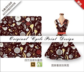 高端矢量手绘清新卡通花朵可爱