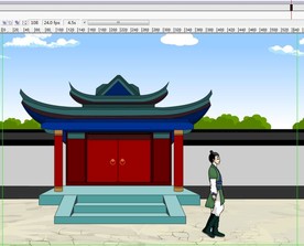 古代人走路经过古代建筑门口7秒