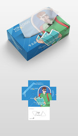 可爱清新艺术抽纸盒纸盒包装设计