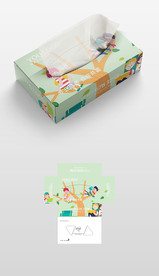可爱清新艺术抽纸盒纸盒包装设计
