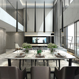现代风格  别墅客餐厅