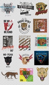 卡通动漫老虎头印花图案设计