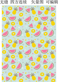 菠萝图案 西瓜  水果  果蔬