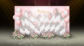 粉白色婚礼迎宾区