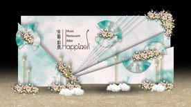 白绿色新中式迎宾区