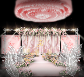 裸粉色婚礼仪式区