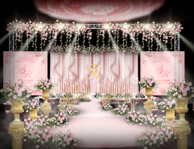 粉色婚礼仪式区