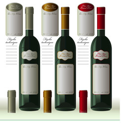 红酒瓶素材酒瓶标签复古瓶子模型
