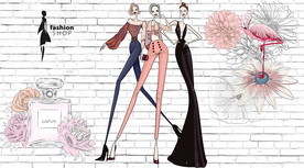 花绘个性女装背景墙