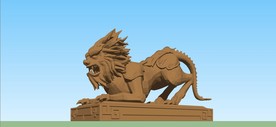 狮子雕塑SU模型