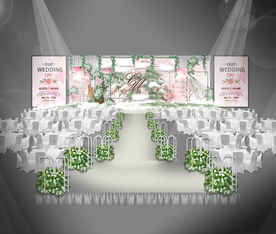 粉色森系婚礼仪式区