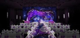 蓝紫色婚礼仪式区
