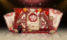 传统中式婚礼迎宾区