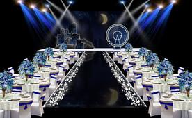 深蓝色城市夜空仪式区