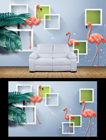 现代简约几何图形背景墙