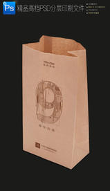 高档大气小吃外卖打包x牛皮纸袋