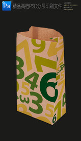 高档大气小吃外卖打包h牛皮纸袋