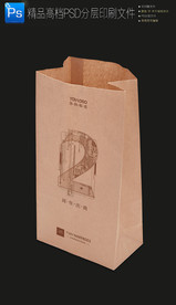 高档可爱小吃外卖打包牛皮纸袋