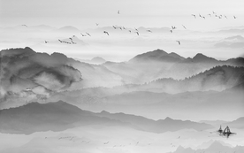 中国风   抽象山水画 大厅装