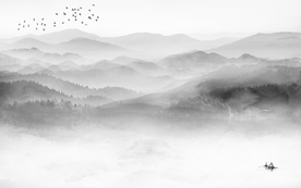 中国风   抽象山水画 大厅装