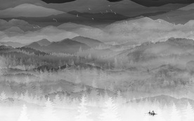 中式水墨山水 山水情 水墨画