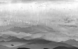 中式水墨山水 山水情 水墨画