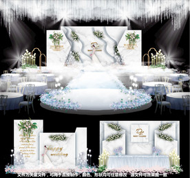 绿白婚礼大理石婚礼