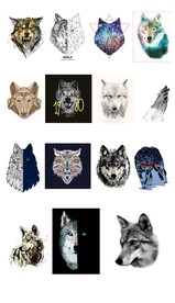 创意卡通狼头海报背景插画图案