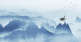 中式水墨山水 山水情 水墨画