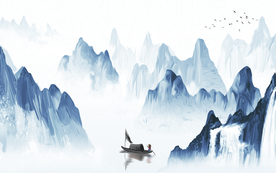 中式水墨山水 山水情 水墨画