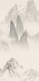 中式水墨山水山水情水墨画