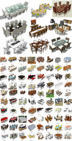 家具餐桌SU模型