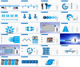 通用蓝色科技网络信息PPT