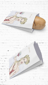 通用美女防油小吃纸袋展开图