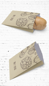 手绘美食油纸袋小吃包装展开图